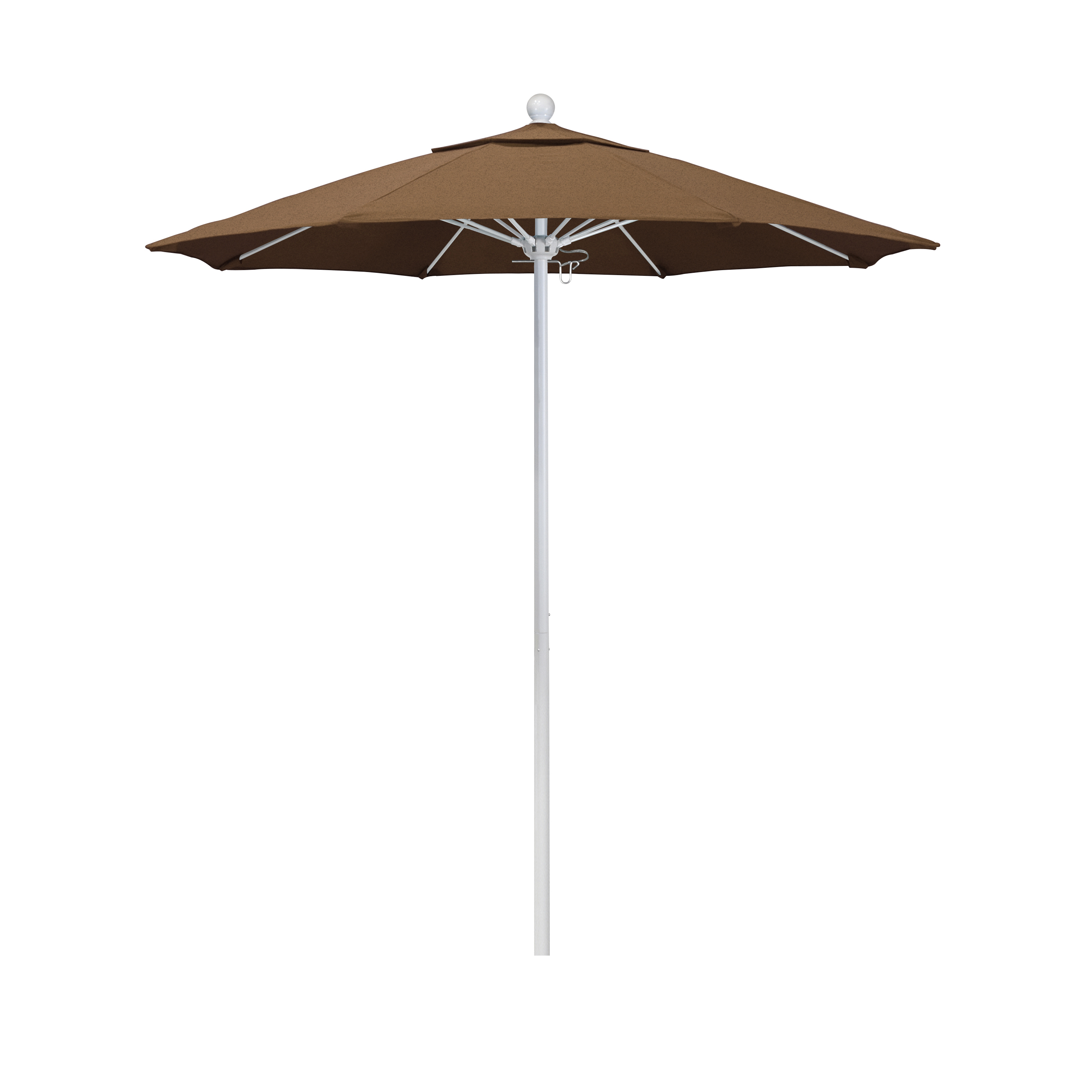 Alto758170-5488 7.5 Ft. Fiberglass Pulley Open Market Umbrella - Matted White And Sunbrella-canvas Teak