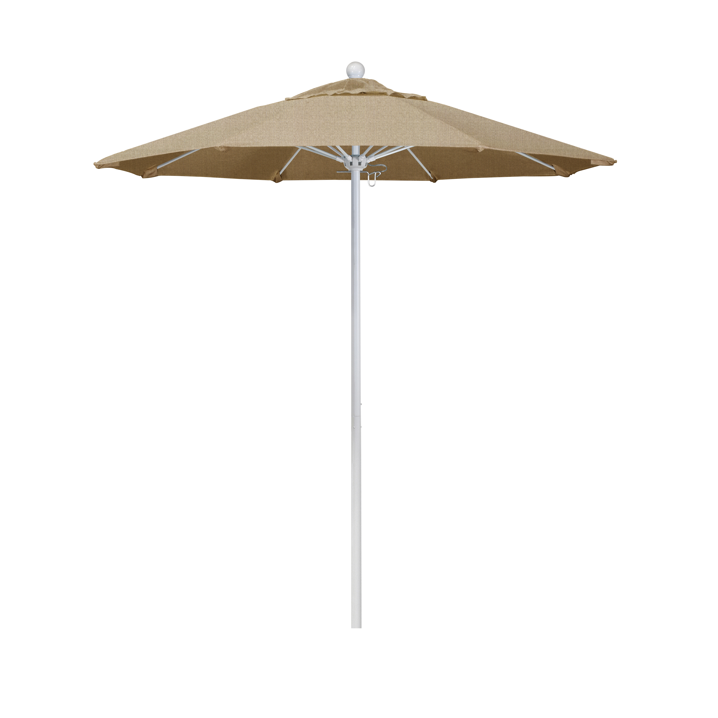 Alto758170-8318 7.5 Ft. Fiberglass Pulley Open Market Umbrella - Matted White And Sunbrella-sesame Linen