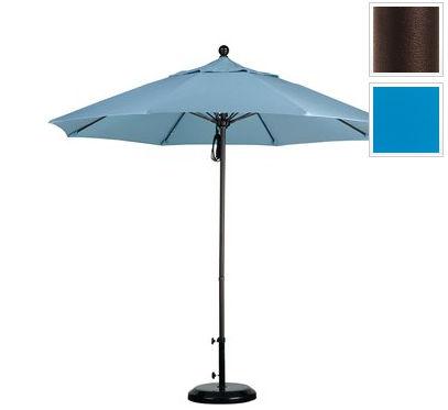 Alto908117-5401 9 Ft. Fiberglass Pulley Open Market Umbrella - Bronze And Sunbrella-pacific Blue