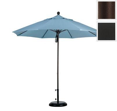 Alto908117-5408 9 Ft. Fiberglass Pulley Open Market Umbrella - Bronze And Sunbrella-black