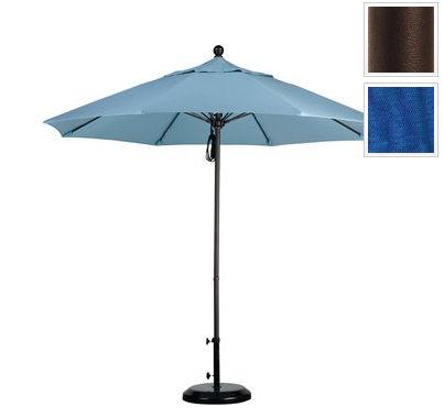 Alto908117-f03 9 Ft. Fiberglass Pulley Open Market Umbrella - Bronze And Olefin-pacific Blue