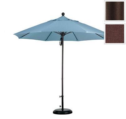 Alto908117-f71 9 Ft. Fiberglass Pulley Open Market Umbrella - Bronze And Olefin-teak
