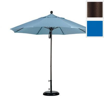Alto908117-sa01 9 Ft. Fiberglass Pulley Open Market Umbrella - Bronze And Pacifica-pacific Blue
