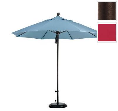 Alto908117-sa03 9 Ft. Fiberglass Pulley Open Market Umbrella - Bronze And Pacifica-red