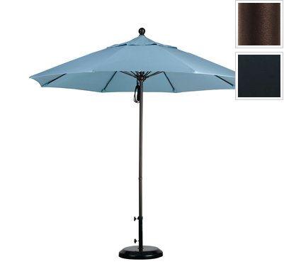 Alto908117-sa08 9 Ft. Fiberglass Pulley Open Market Umbrella - Bronze And Pacifica-black