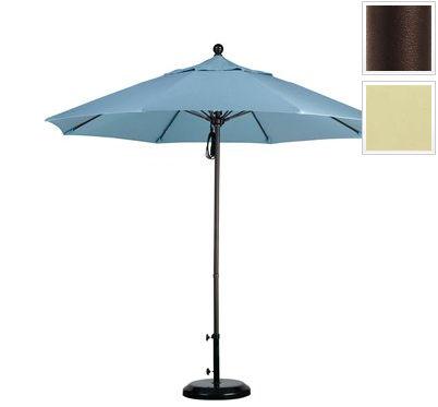 Alto908117-sa22 9 Ft. Fiberglass Pulley Open Market Umbrella - Bronze And Pacifica-beige