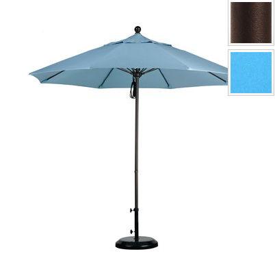 Alto908117-sa26 9 Ft. Fiberglass Pulley Open Market Umbrella - Bronze And Pacifica-capri