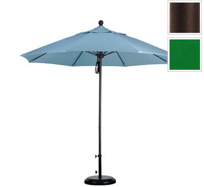 Alto908117-sa46 9 Ft. Fiberglass Pulley Open Market Umbrella - Bronze And Pacifica-hunter Green