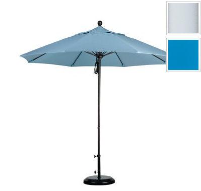 Alto908170-5401 9 Ft. Fiberglass Pulley Open Market Umbrella - Matted White And Sunbrella-pacific Blue
