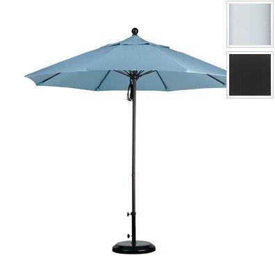 Alto908170-5408 9 Ft. Fiberglass Pulley Open Market Umbrella - Matted White And Sunbrella-black