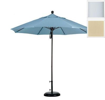 Alto908170-5422 9 Ft. Fiberglass Pulley Open Market Umbrella - Matted White And Sunbrella-antique Beige