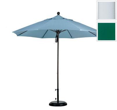 Alto908170-5446 9 Ft. Fiberglass Pulley Open Market Umbrella - Matted White And Sunbrella-forest Green