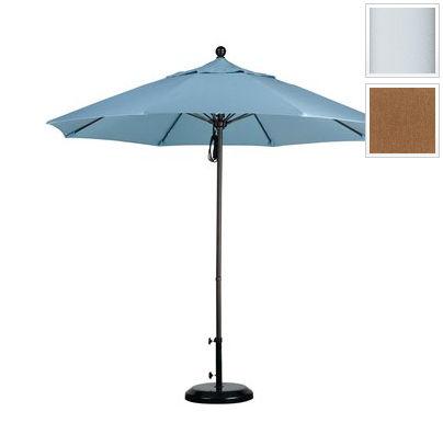 Alto908170-5488 9 Ft. Fiberglass Pulley Open Market Umbrella - Matted White And Sunbrella-canvasteak