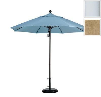 Alto908170-8318 9 Ft. Fiberglass Pulley Open Market Umbrella - Matted White And Sunbrella-sesame Linen