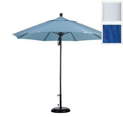 Alto908170-f03 9 Ft. Fiberglass Pulley Open Market Umbrella - Matted White And Olefin-pacific Blue
