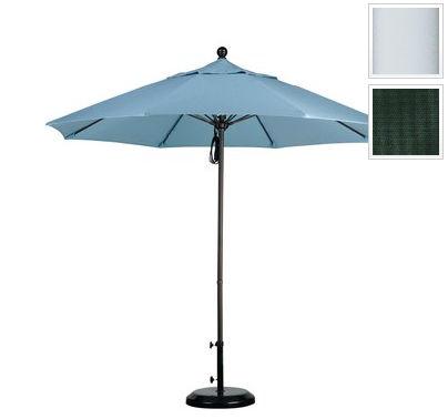 Alto908170-f08 9 Ft. Fiberglass Pulley Open Market Umbrella - Matted White And Olefin-hunter Green