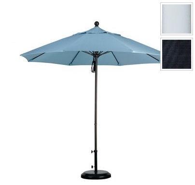 Alto908170-f09 9 Ft. Fiberglass Pulley Open Market Umbrella - Matted White And Olefin-navy Blue