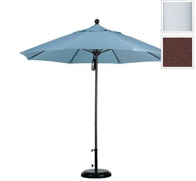 Alto908170-f71 9 Ft. Fiberglass Pulley Open Market Umbrella - Matted White And Olefin-teak
