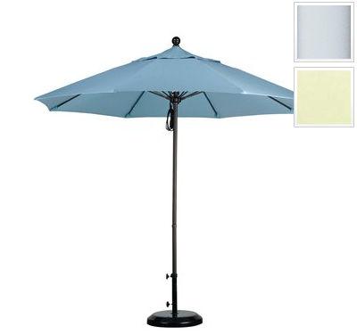 Alto908170-sa53 9 Ft. Fiberglass Pulley Open Market Umbrella - Matted White And Pacifica-canvas