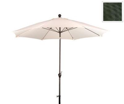 Alus908117-p09 9 Ft. Wind Resistance Fiberglass Pulley Open Market Push Tilt Umbrella - Bronze And Polyester-hunter Green