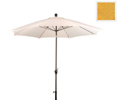 Alus908117-p57 9 Ft. Wind Resistance Fiberglass Pulley Open Market Push Tilt Umbrella - Bronze And Polyester-yellow