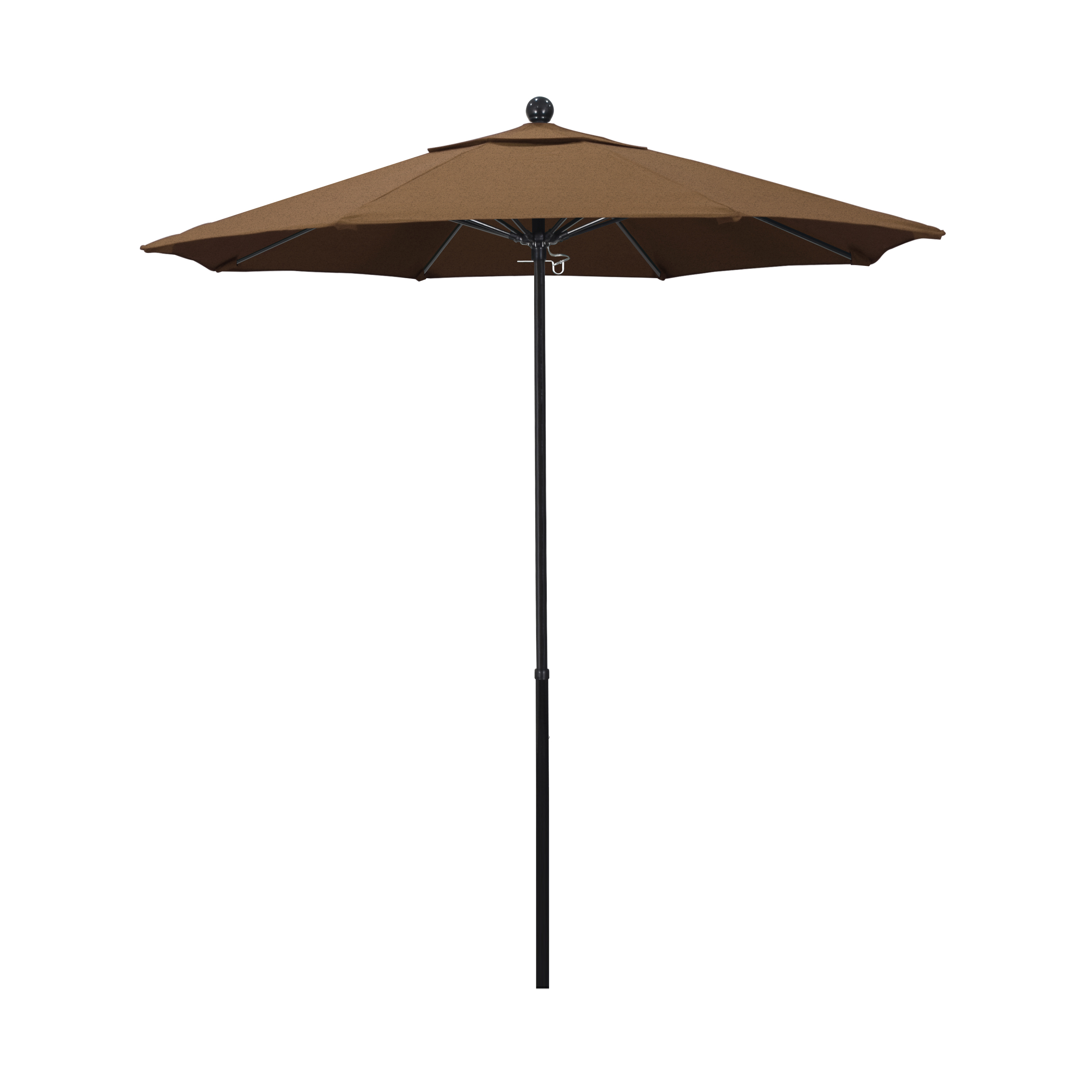 Effo758-5488 7.5 Ft. Complete Fiberglass Pulley Open Market Umbrella - Black And Sunbrella-canvasteak