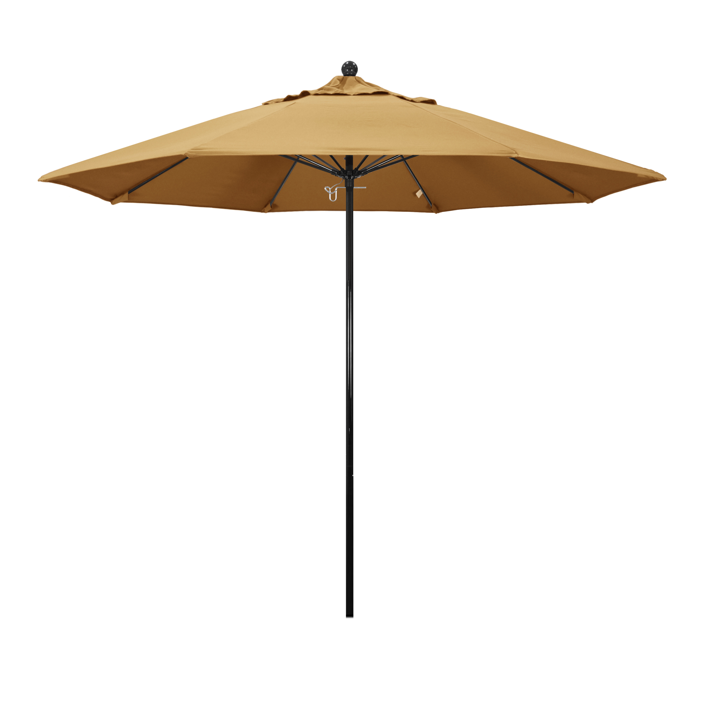 Effo908-5414 9 Ft. Complete Fiberglass Pulley Open Market Umbrella - Black And Sunbrella-wheat