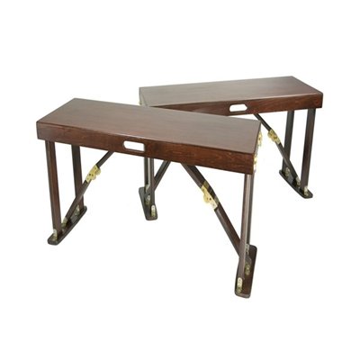 Spiderlegs B3813-m Everyday Line Portable Wooden Folding Two Benches Bench - Set Of 2 - Mahogany Finish