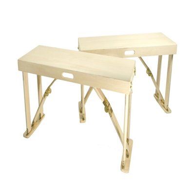 Spiderlegs B3813-ne Everyday Line Portable Wooden Folding Two Benches Bench - Set Of 2 - Natural Birch Finish