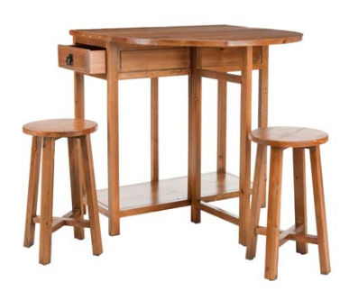 Safavieh AMH6505A Safavieh Preston Oak Finish Bar and Stools Set