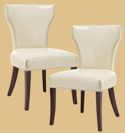 Safavieh MCR4513ASET2 Safavieh Matty White Bycast Leather Side Chairs  Set of 2