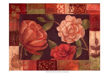 Hand Colored Owp45922d Floral Patchwork Ii Poster By Megan Meagher (19.00 X 13.00)