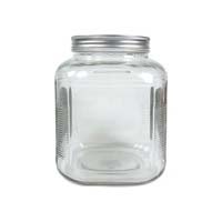 1 Gallon Square Clear Wide-mouth Jar With Lid 4 Count 8548