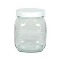 30.5 Oz. Square Clear Wide-mouth Jar With Lid 12 Count 8729