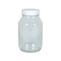 32 Oz. Clear Curved-shoulder Jar With Lid 12 Count 8549