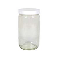 32 Oz. Clear Straight-sided Jar With Lid 12 Count 8535