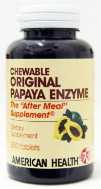 American Health Enzymes Chewable Original Papaya Enzyme 250 Tablets 217197