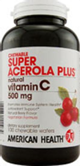 American Health Chewable Vitamin C Super Acerola Plus 500 Mg 100 Tablets 23581