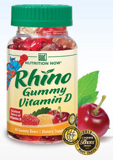 Nutrition Now Children's Supplements Rhino Vitamin-d 60 Chewable Gummies Daily Products 223108