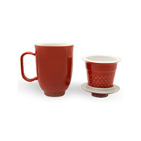 Frontier Natural Products Coop 222315 Tea Spot The Steepin Mugs Red Porcelain Cu