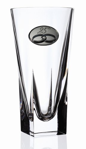 237170-25 Rcr Fusion Crystal Vase Large With 25th Anniversay Design