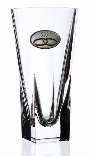 237170-50 Rcr Fusion Crystal Vase Large With 50th Anniversay Design