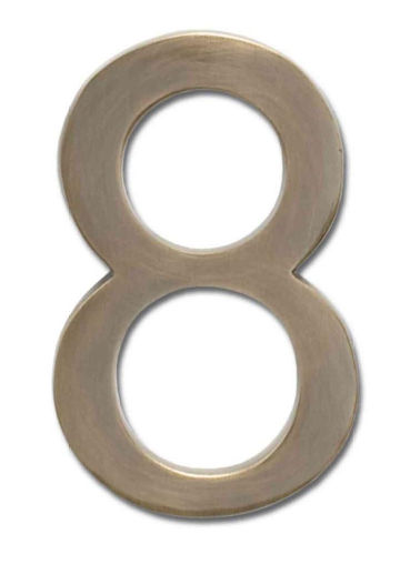 3585ab-8 Solid Cast Brass 5 In. Antique Brass Floating House Number 8