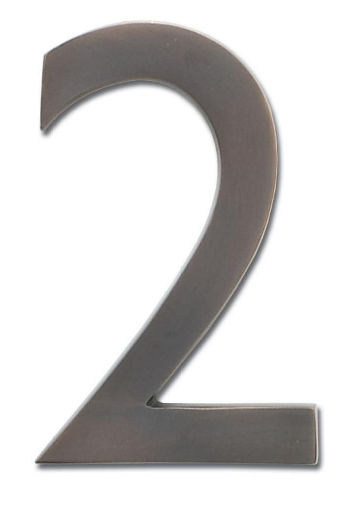 Solid Cast Brass 5 In. Dark Aged Copper Floating House Number 0