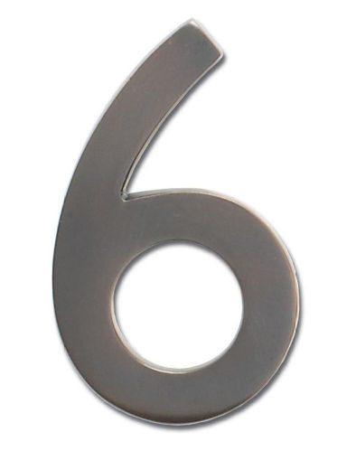3585dc-6 Solid Cast Brass 5 In. Dark Aged Copper Floating House Number 6