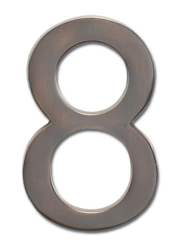 3585dc-8 Solid Cast Brass 5 In. Dark Aged Copper Floating House Number 8