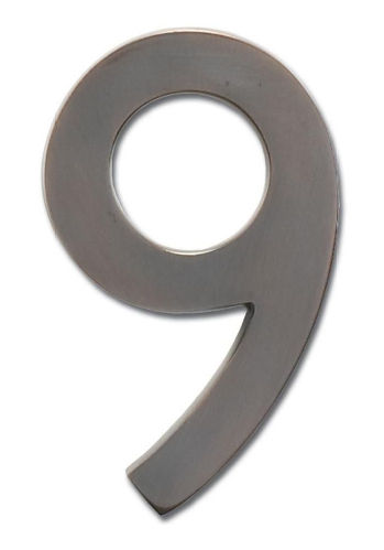 3585dc-9 Solid Cast Brass 5 In. Dark Aged Copper Floating House Number 9