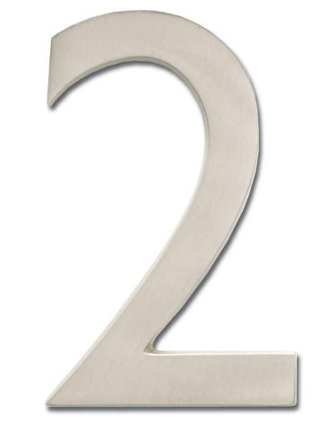 3585sn-2 Solid Cast Brass 5 In. Satin Nickel Floating House Number 0