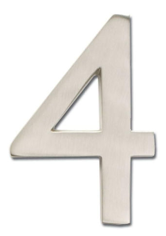 3585sn-4 Solid Cast Brass 5 In. Satin Nickel Floating House Number 4