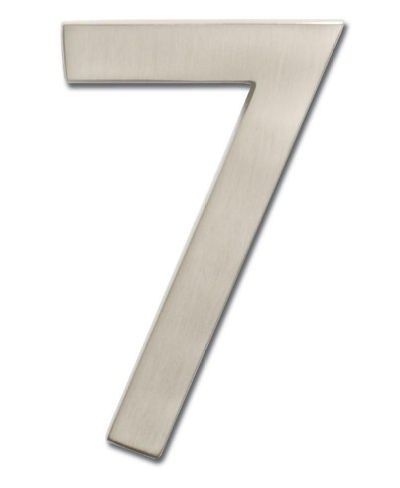 3585sn-7 Solid Cast Brass 5 In. Satin Nickel Floating House Number 7